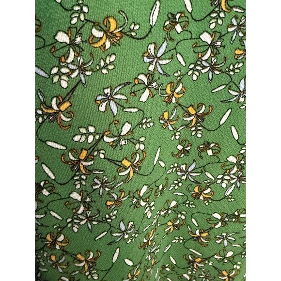 Max Studio Green Floral Ruffle Long Sleeve Blouse 2X Boho Peasant Top - Picture 6 of 9